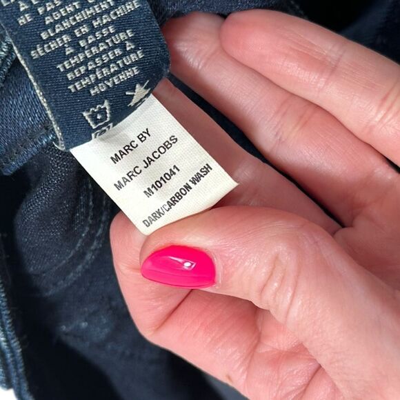 Marc Jacobs Dark Carbon Low Rise Skinny Zipper Detail Denim Jeans - Picture 4 of 11